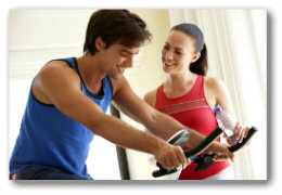 Couple exercising together